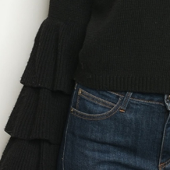BLACK TIERED SLEEVED SWEATER - Picture 3 of 3